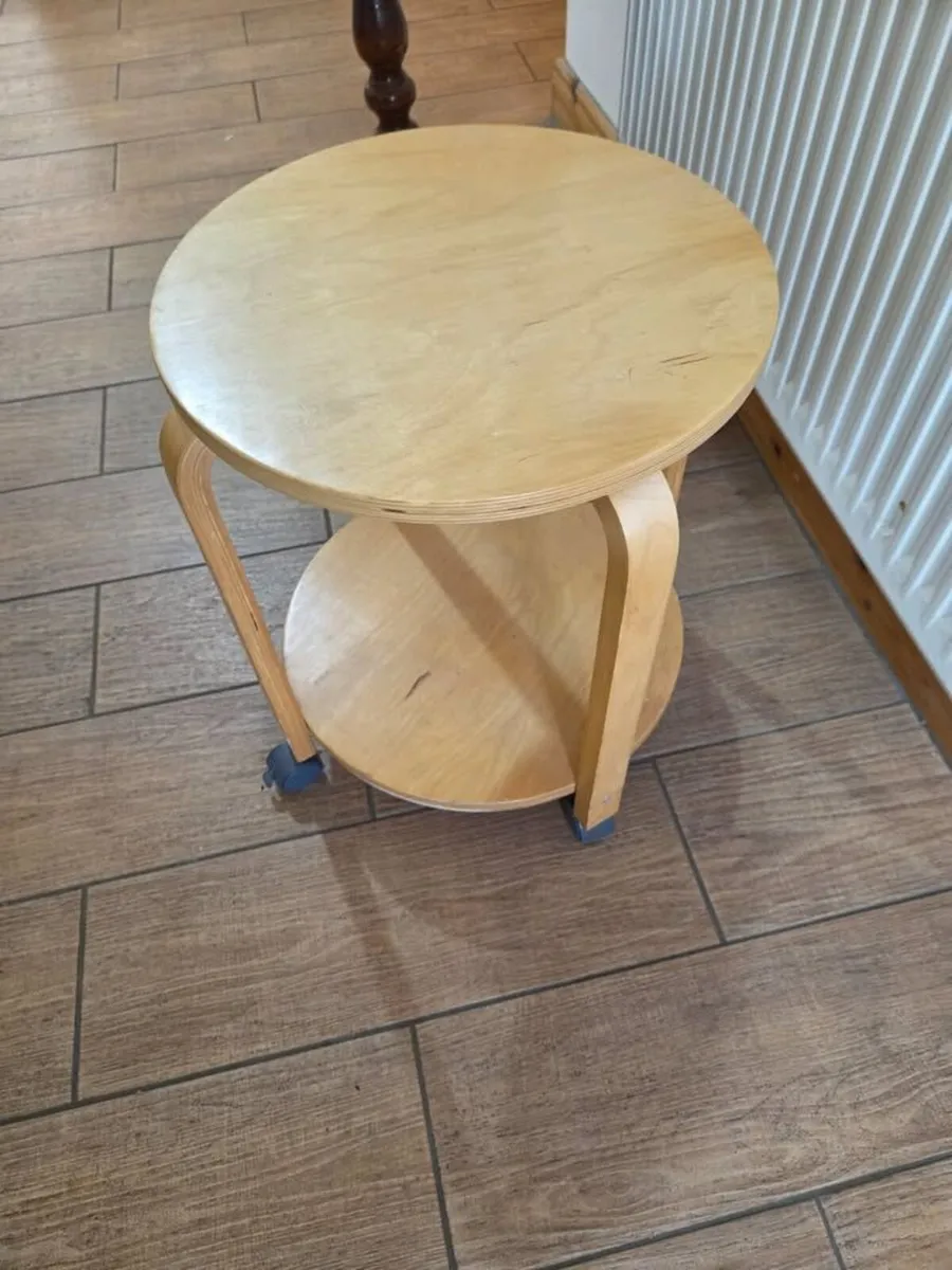 Round Wooden Side Table - Image 2