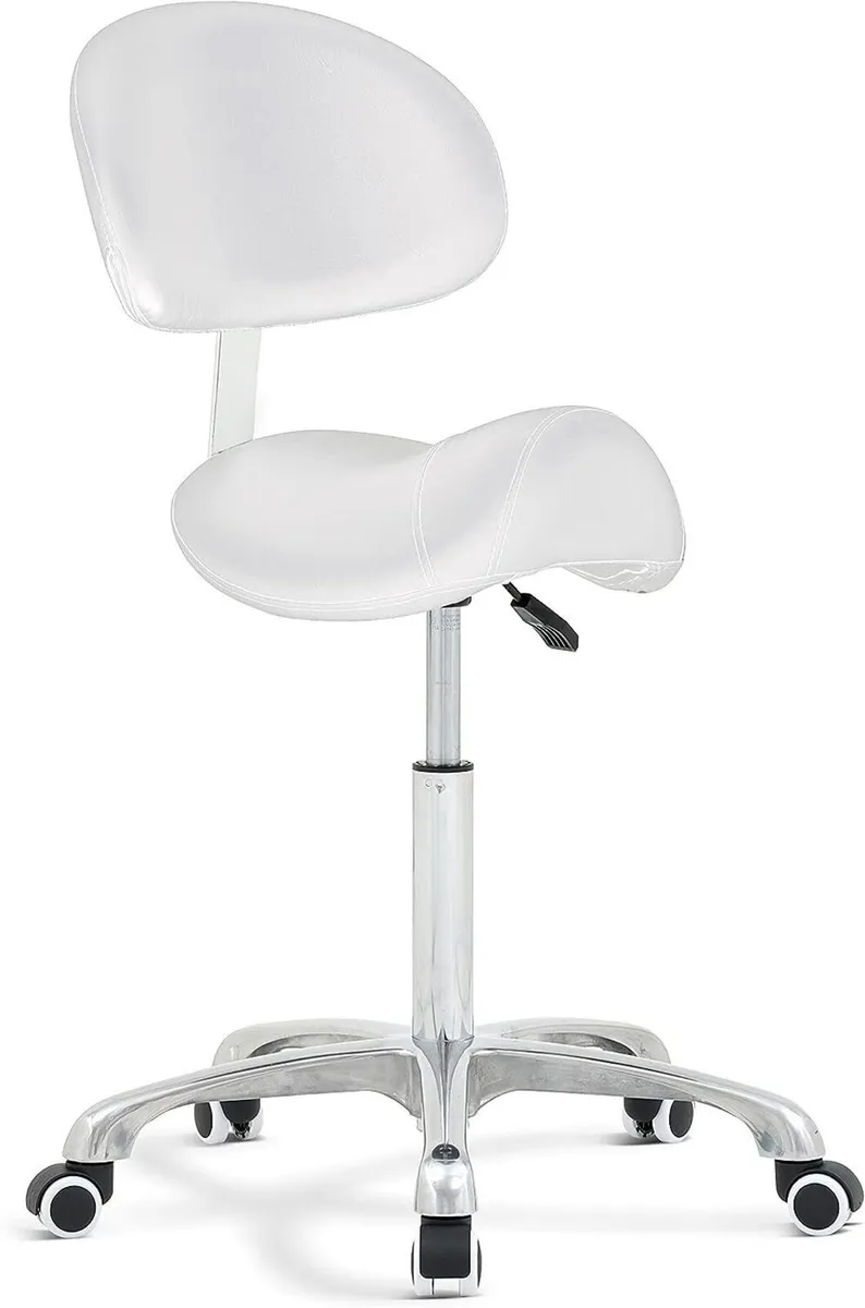 Saddle Hydraulic Work Stool for Salon & Spa Use - Image 1