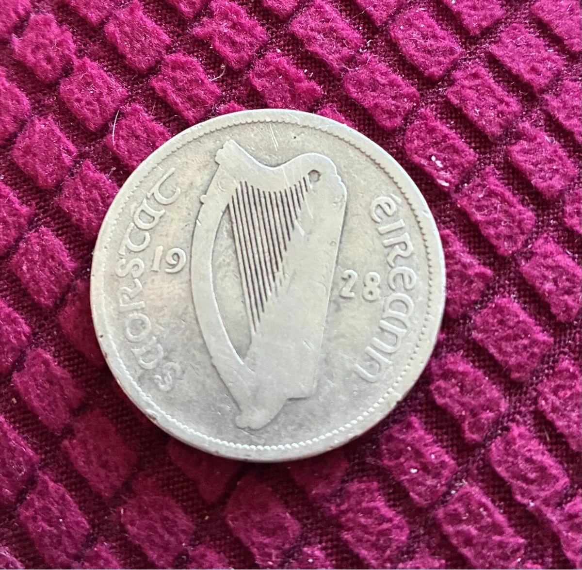 Very Rare 1928 Lath Coroin- Half Crown - Image 1