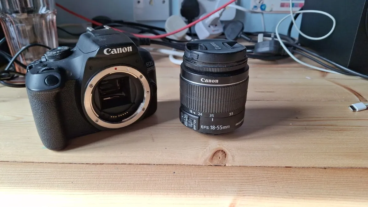 Canon EOS 2000D camera + Canon EF-S 18-55mm lens - Image 1
