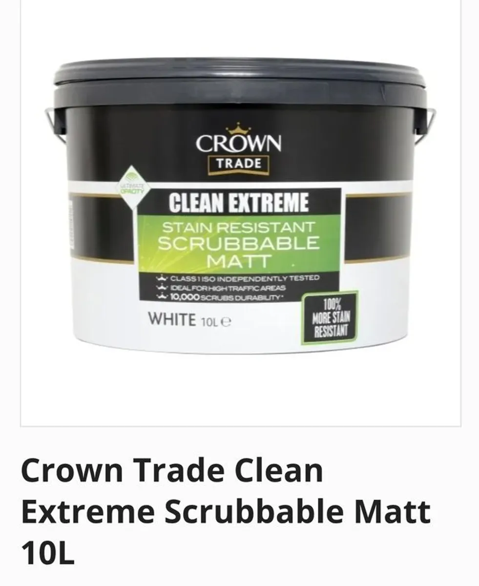 Crown Trade Paint Extreme Scrubbable Matt - Image 1