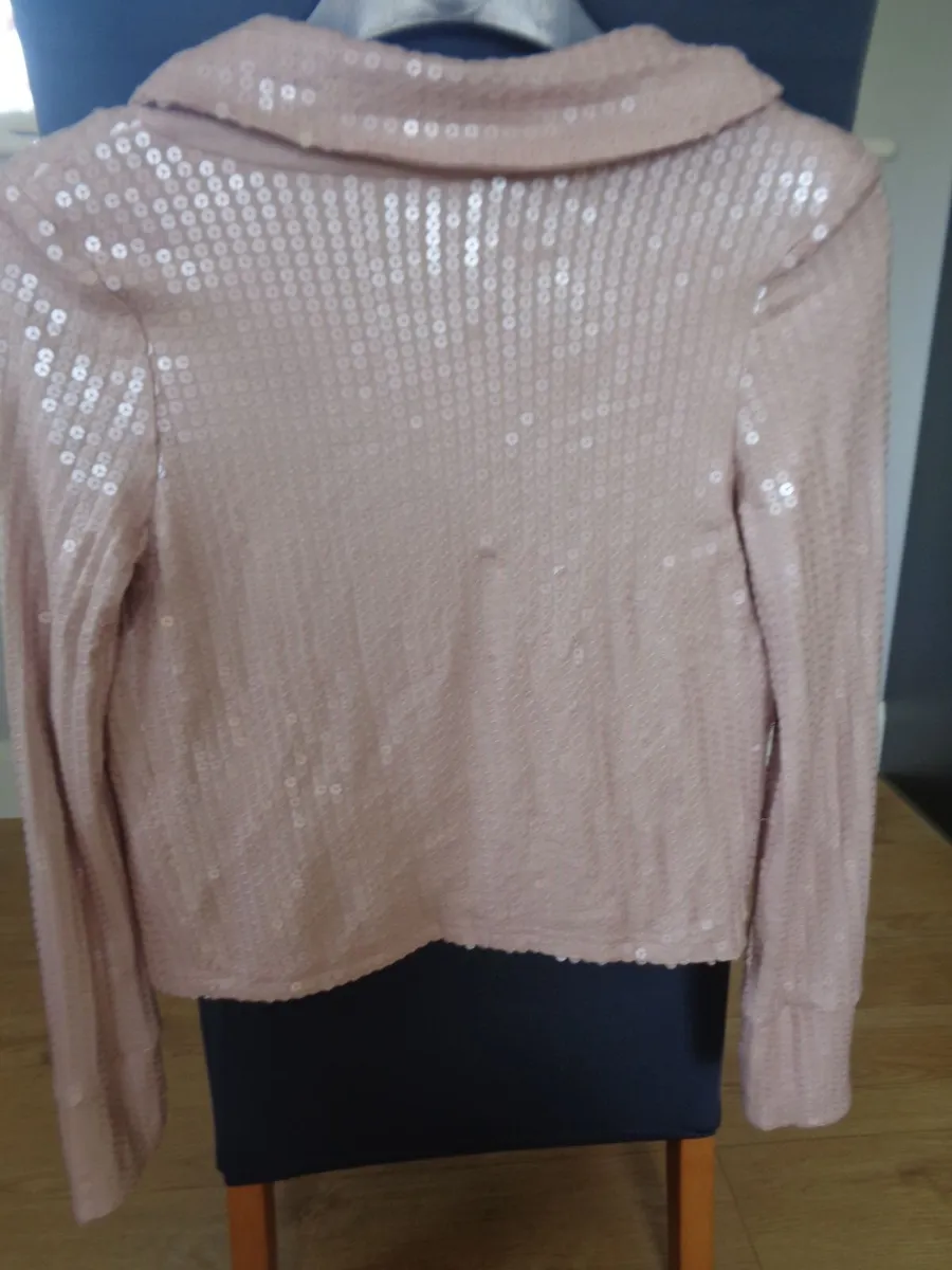 Dusky Pink Sequenced Jacket/Cardigan for Sale - Image 2