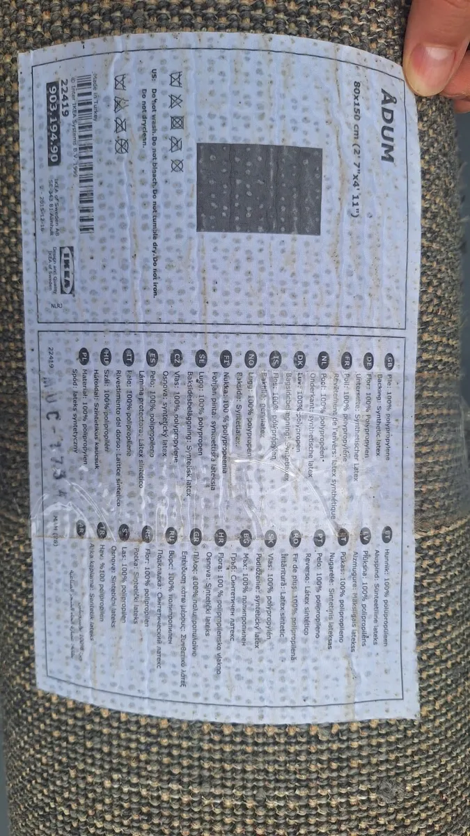 FREE: IKEA ADUM Grey Rug (80x150 cm) - Good - Image 3
