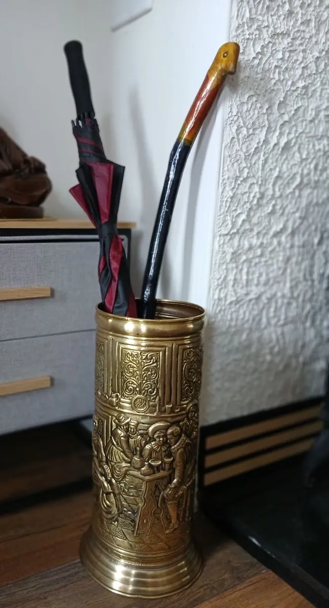Mid Century Brass Umbrella/Walking Stick Stand - Image 1