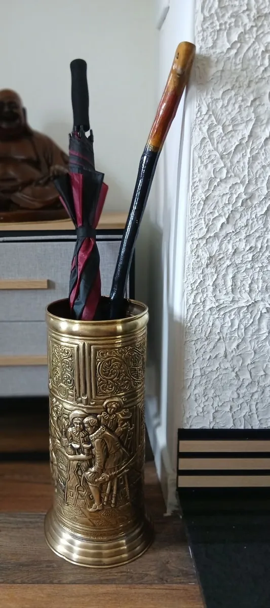Mid Century Brass Umbrella/Walking Stick Stand - Image 2