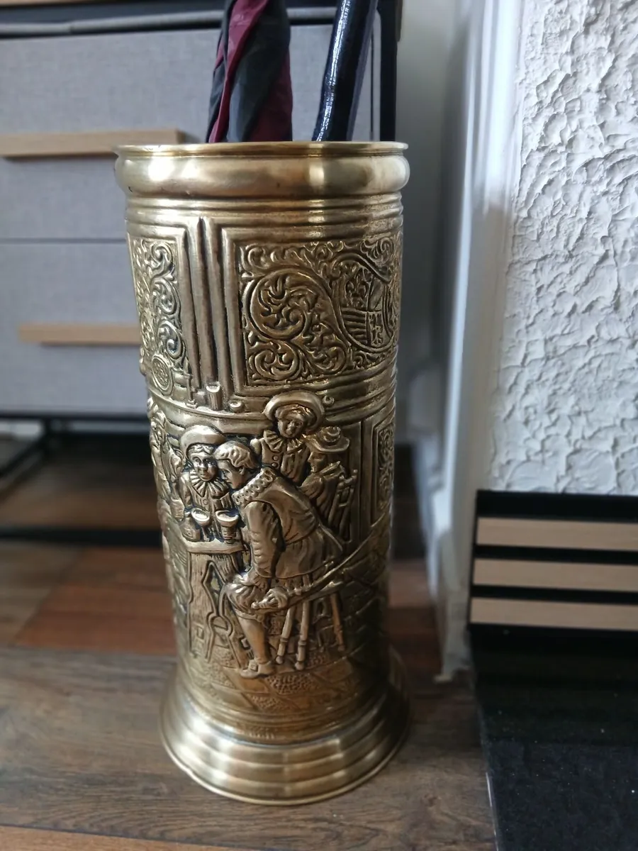 Mid Century Brass Umbrella/Walking Stick Stand - Image 3