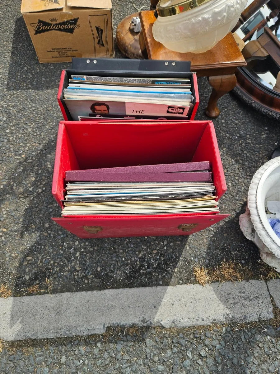Vintage Records Case and Records - Image 1