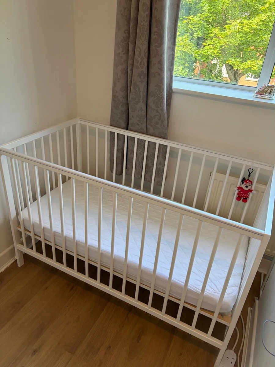 White cot - 120cmx60cm (Baby Elegance) - Image 1
