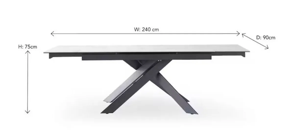 Lumi Rectangular Extending Dining Table (1 Year Old) - Image 1