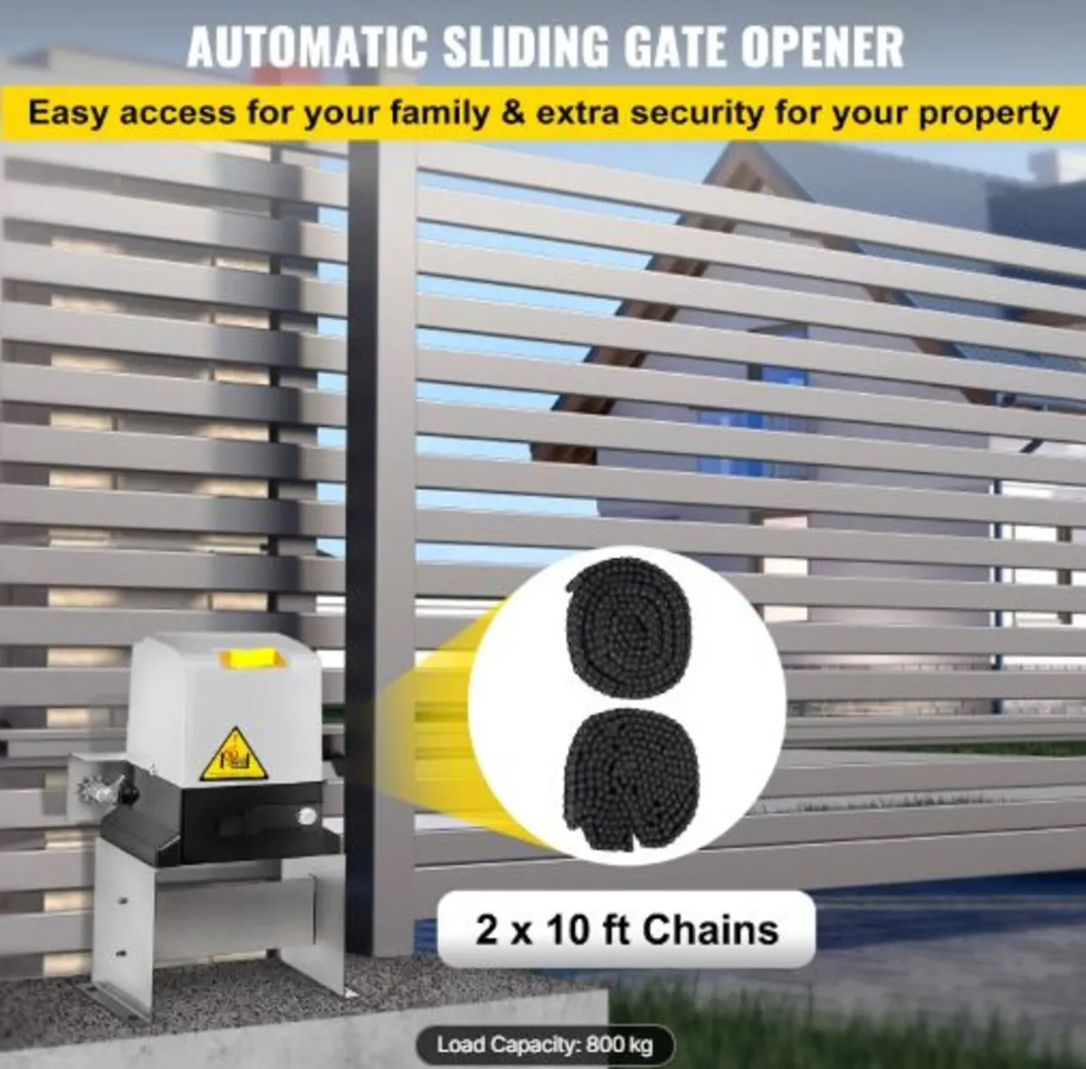 Sliding Gate Opener, AC600 1400Lbs with 2 Remote - Image 2
