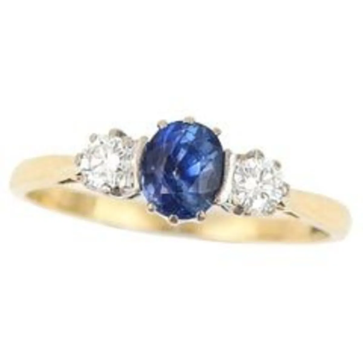 Diamond and Sapphire Three Stone ring