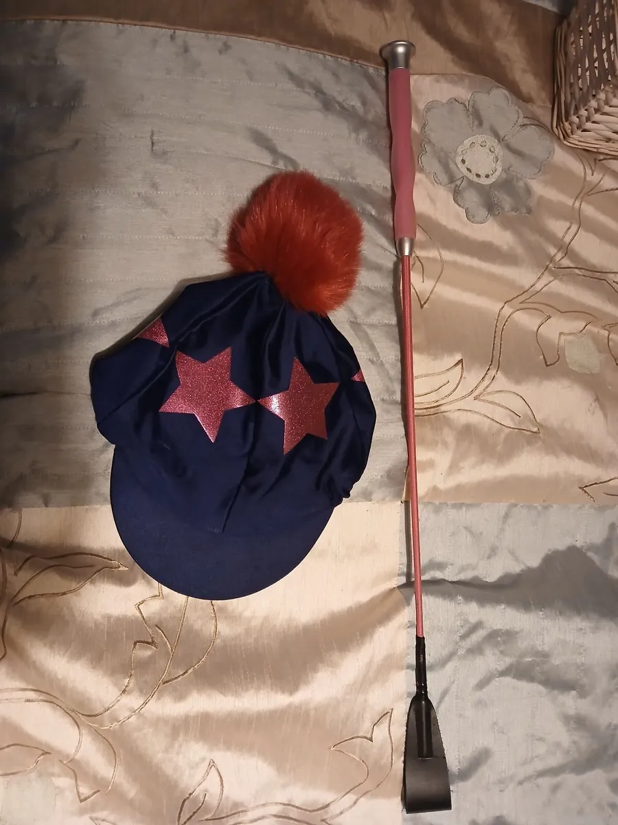 Horse Riding Helmet,helmet cover and whip - Image 4
