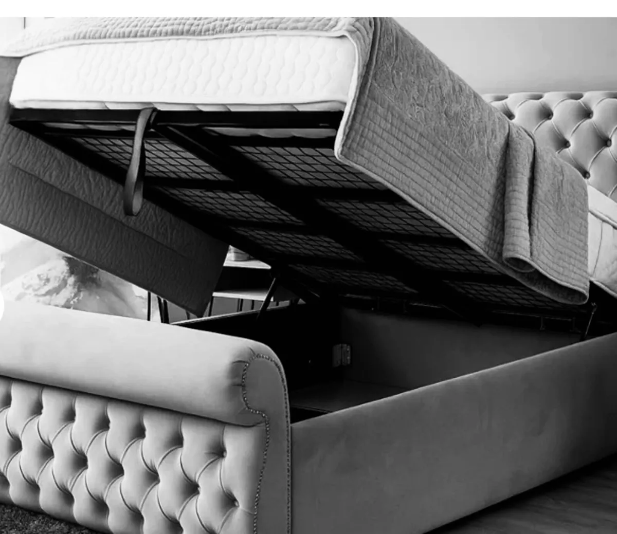 Ottoman King Size Bed with Cashmere Mattress - Image 1