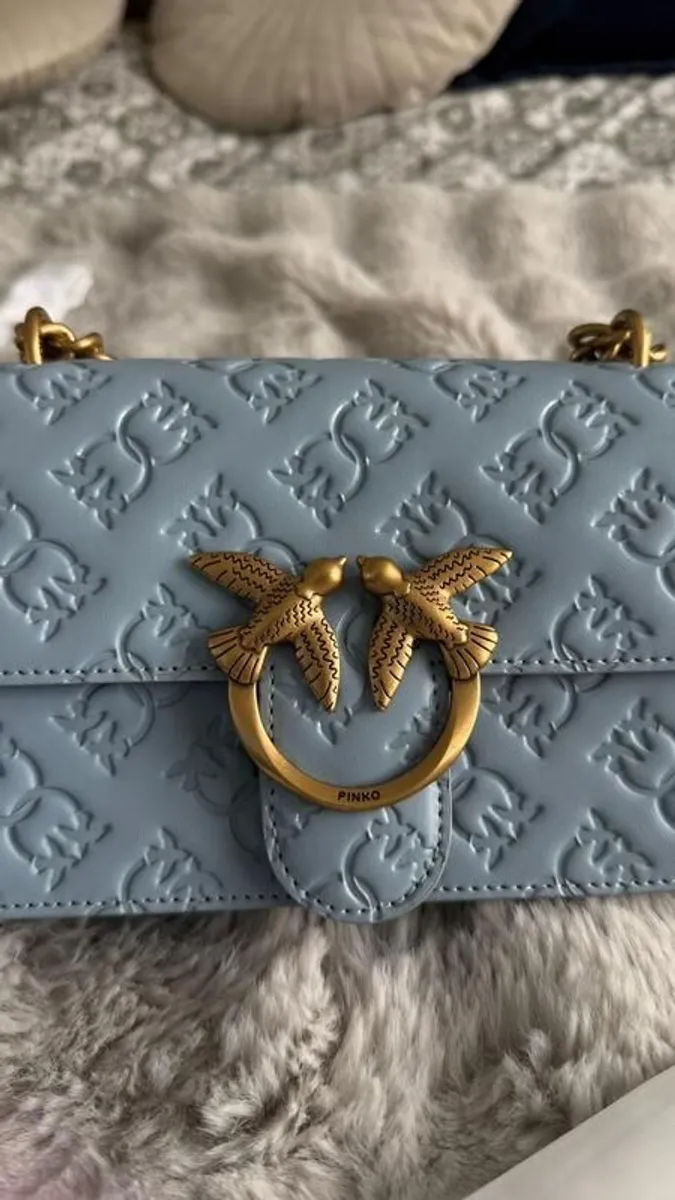 Authentic Pinko Love Bag - Light Blue Monogram - Image 1