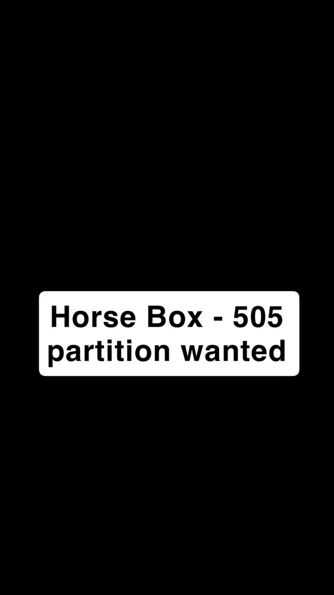 WANTED Horse box partition