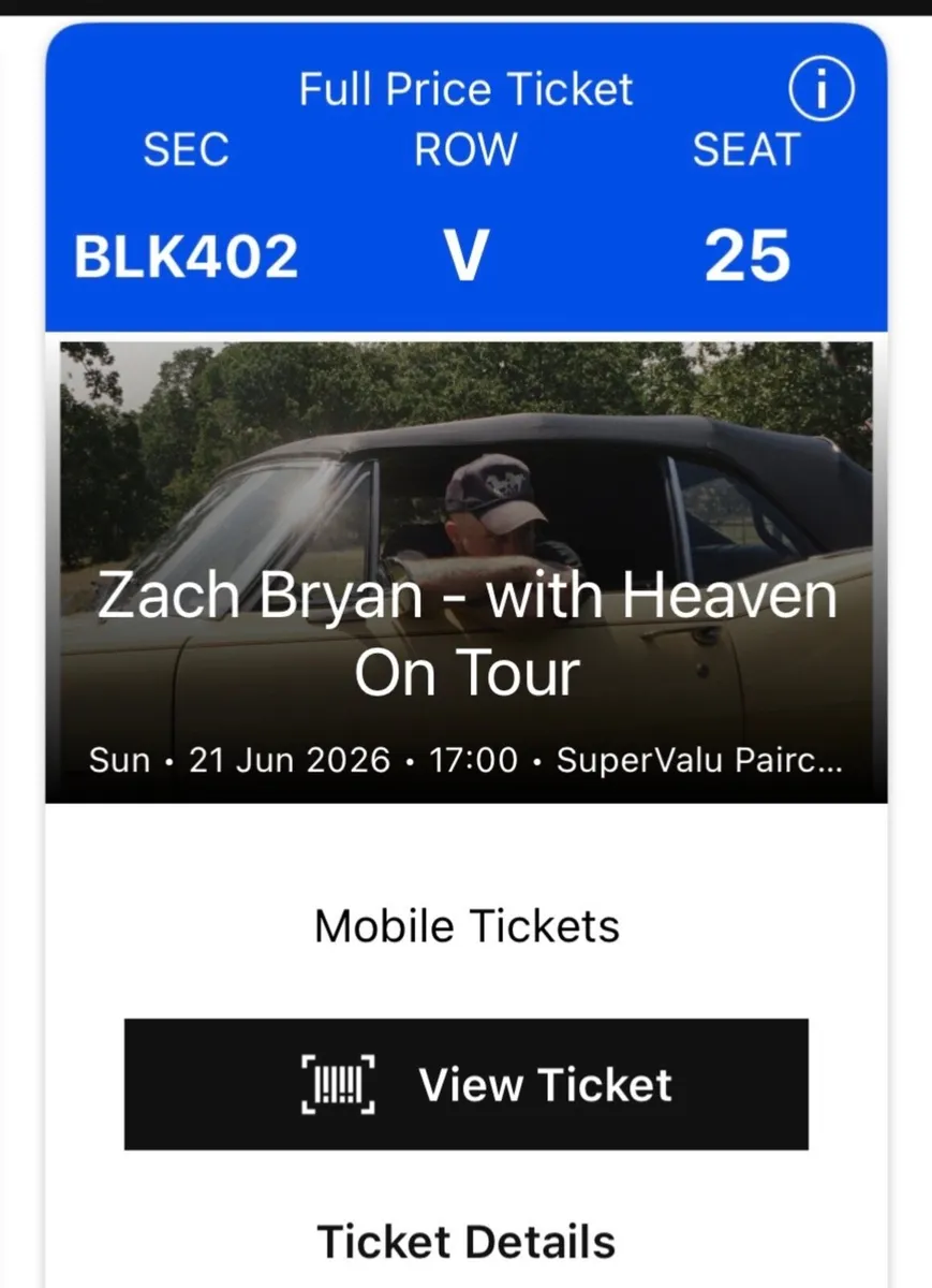 Concert tickets Zach Bryan - Image 1