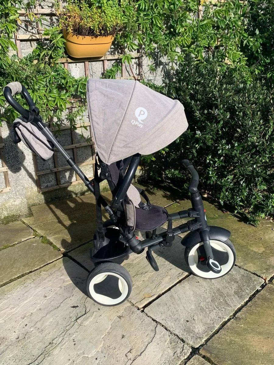 QPlay - Kids' 3-in-1 Tricycle RITO EVO Gray - Image 2