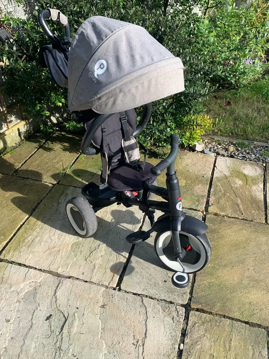 QPlay - Kids' 3-in-1 Tricycle RITO EVO Gray - Image 1