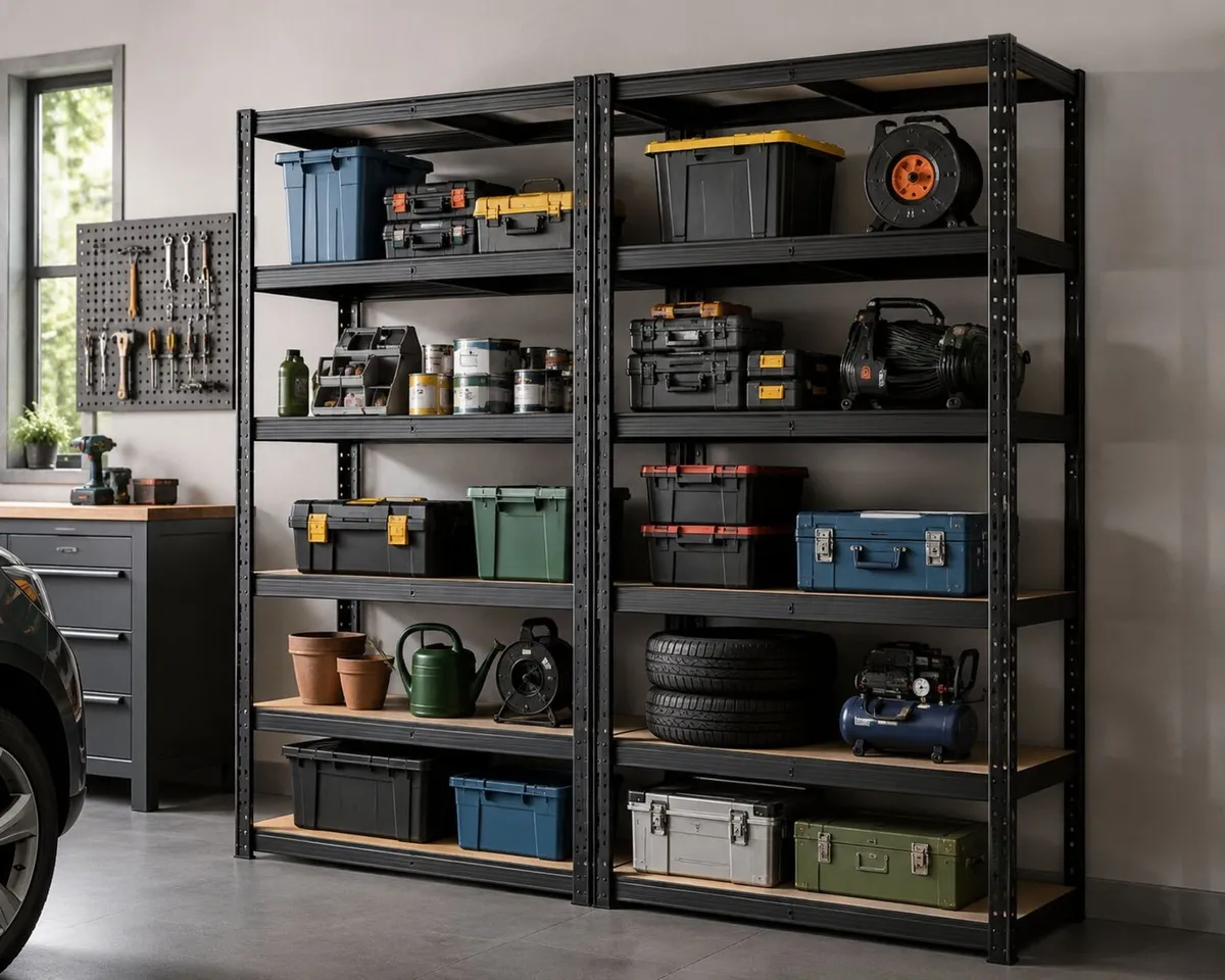 Heavy Duty Garage Storage Shelves Set of 2 - Image 1