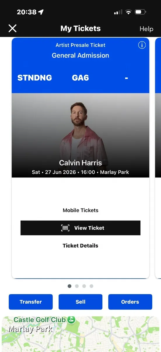 Calvin Harris Ticket Marlay Park 27th June