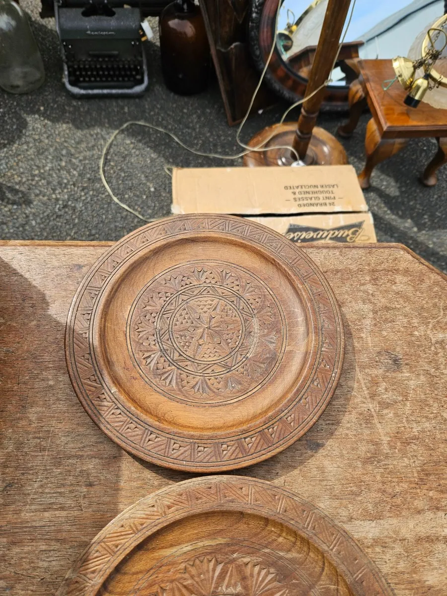 Vintage Wooden Church Collection Plates - Image 1