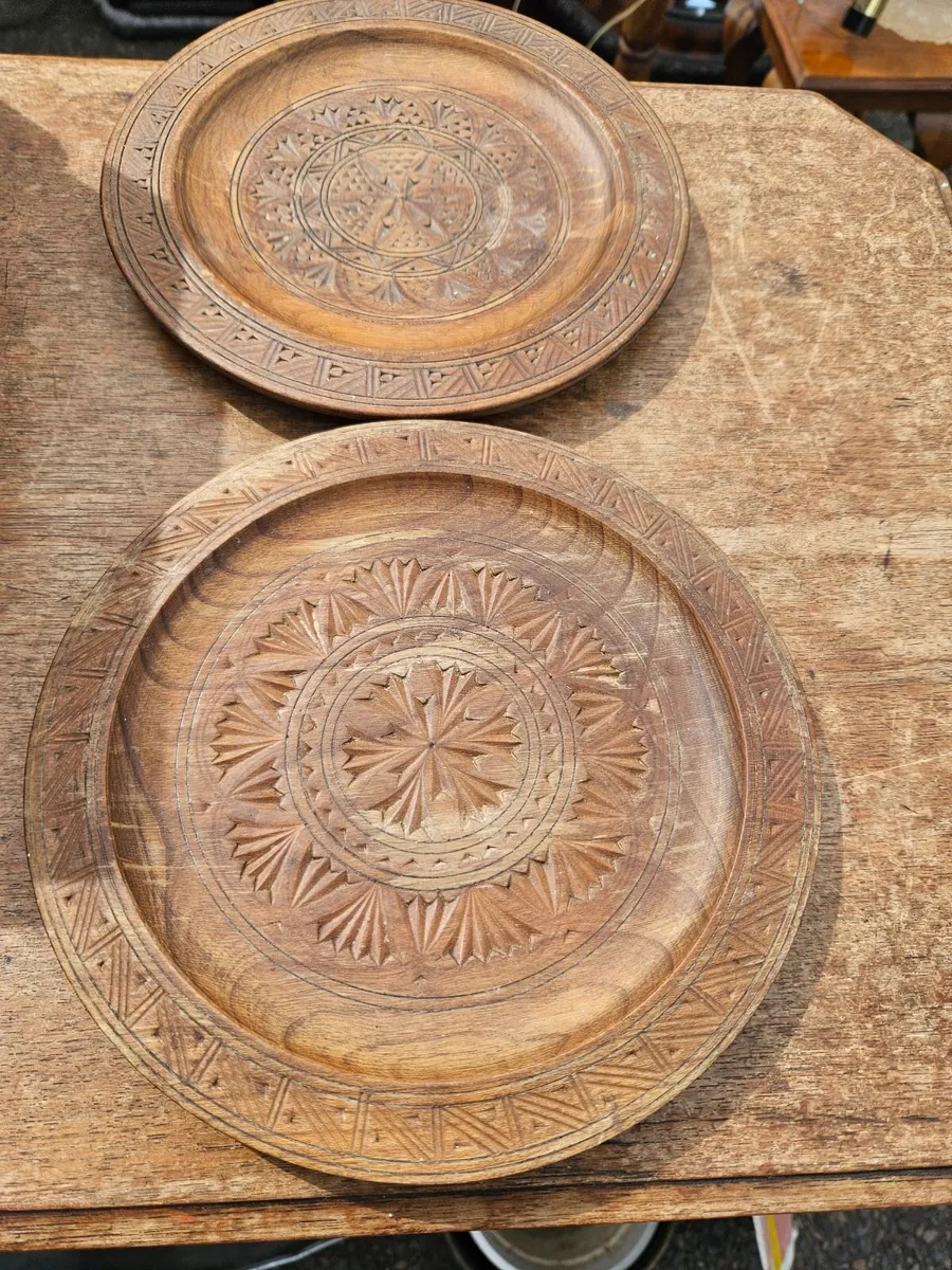Vintage Wooden Church Collection Plates - Image 2