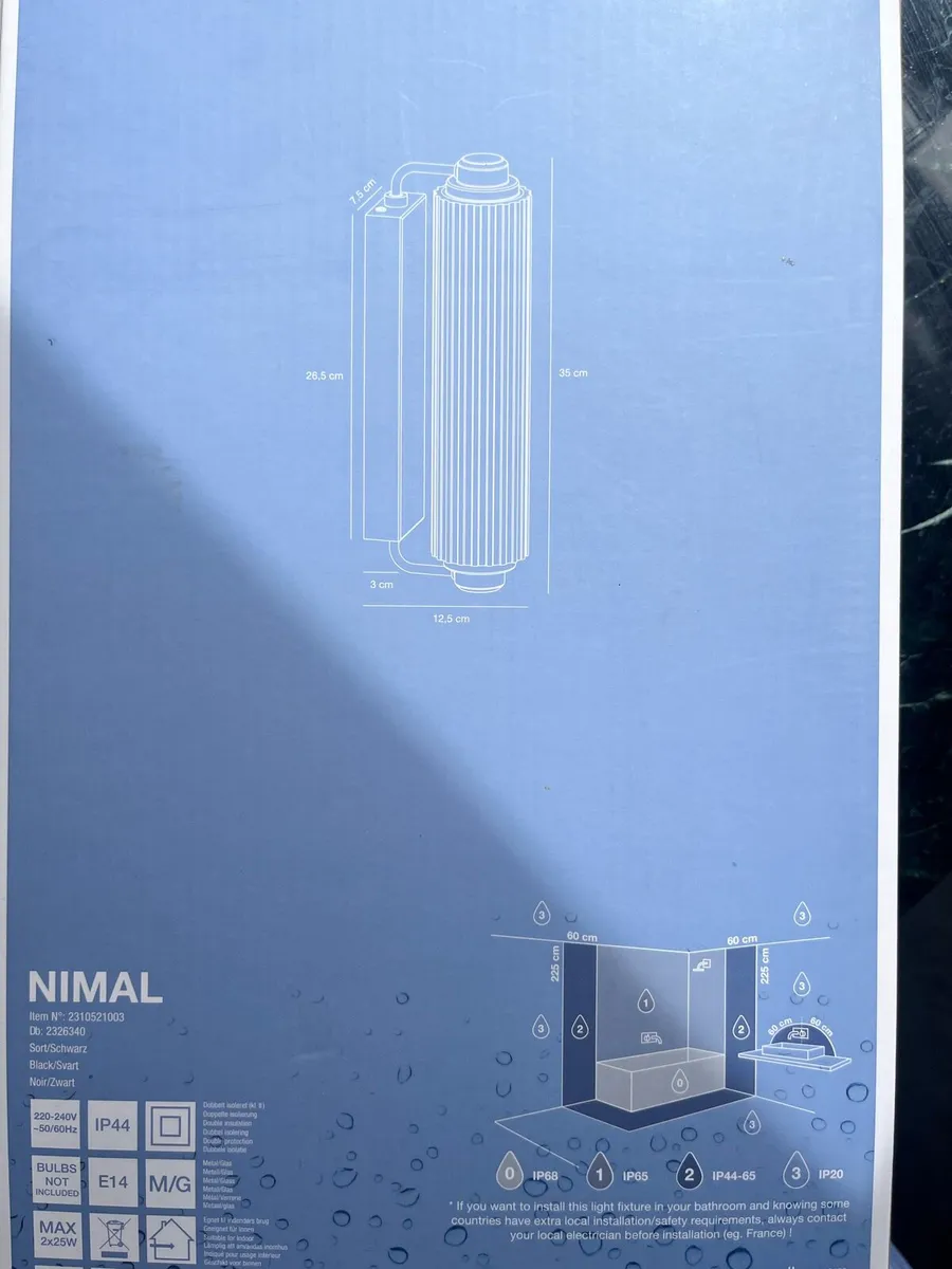 Bathroom wall light IP44 - Image 2