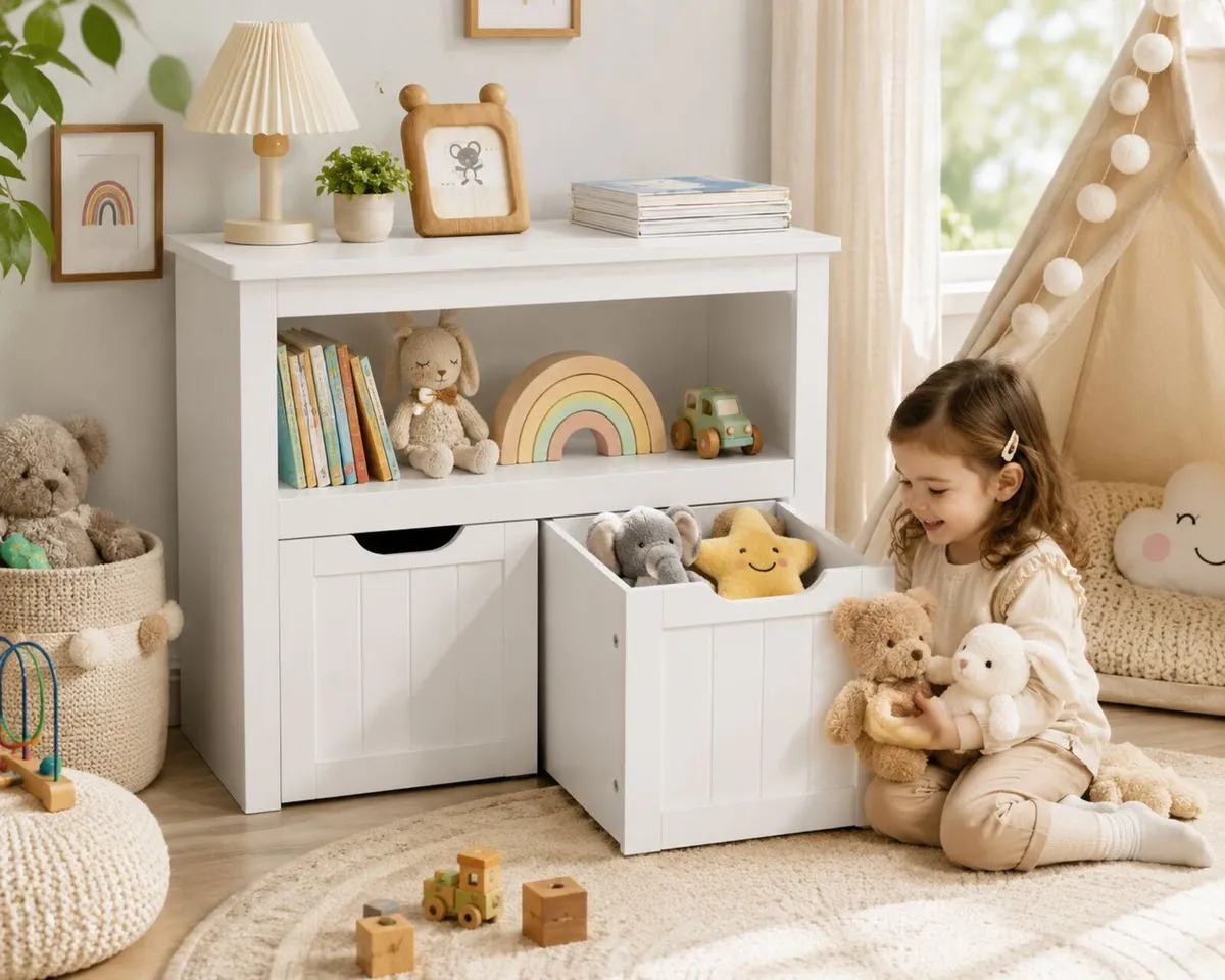 Kids Bookcase & Toy Storage Unit with Pull-Out Sto - Image 1