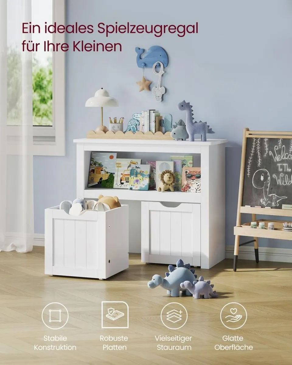 Kids Bookcase & Toy Storage Unit with Pull-Out Sto - Image 4