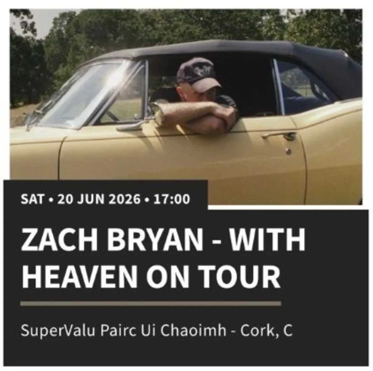 Zach Bryan X3 Seated Saturday 20th June