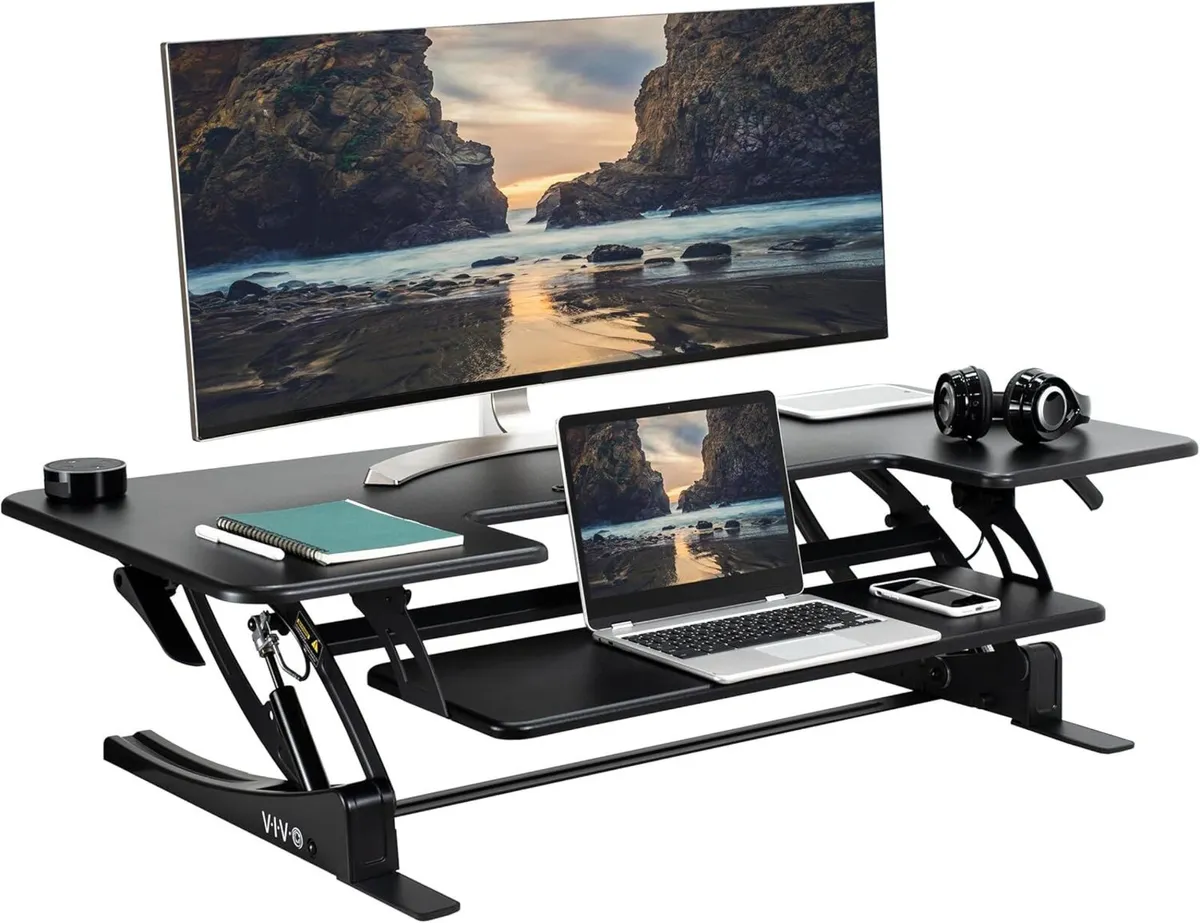 VIVO 122cm Height Adjustable Large Stand Up Desk - Image 1