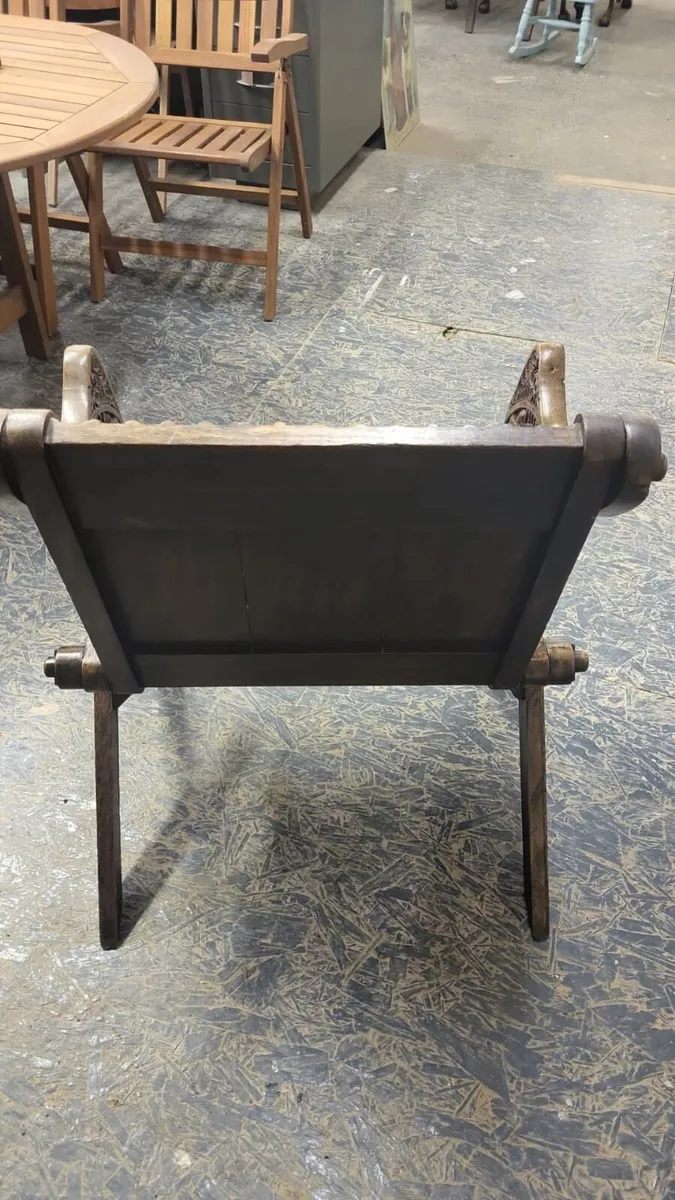 19th century oak Glastonbury chair - Image 3