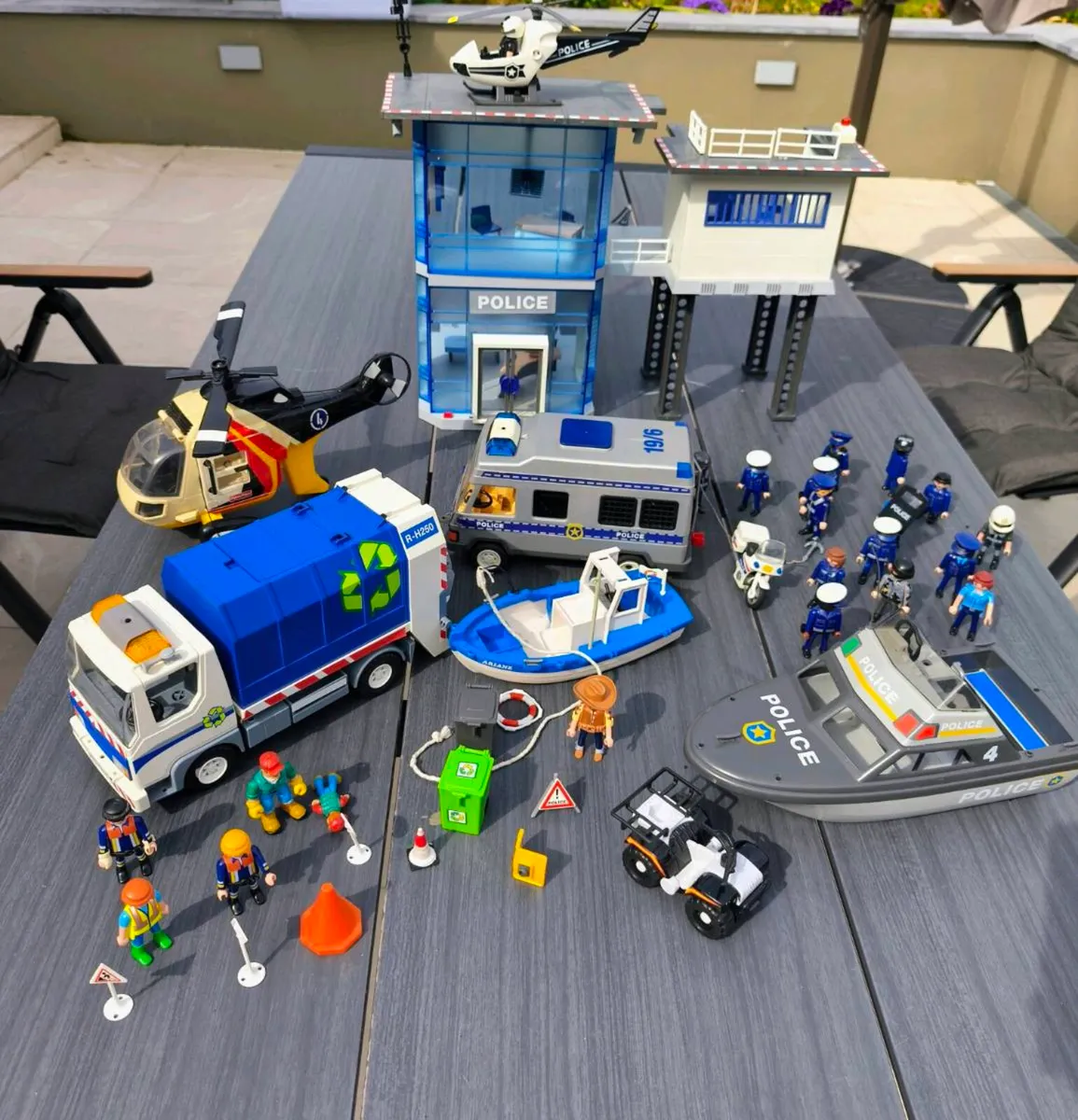 Playmobil police station and assorted toys - Image 1