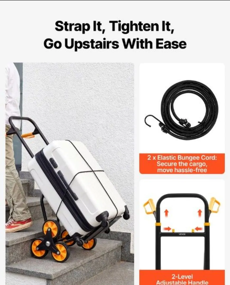 Heavy Duty Stair Climbing Cart 200kg Folding Hand - Image 3