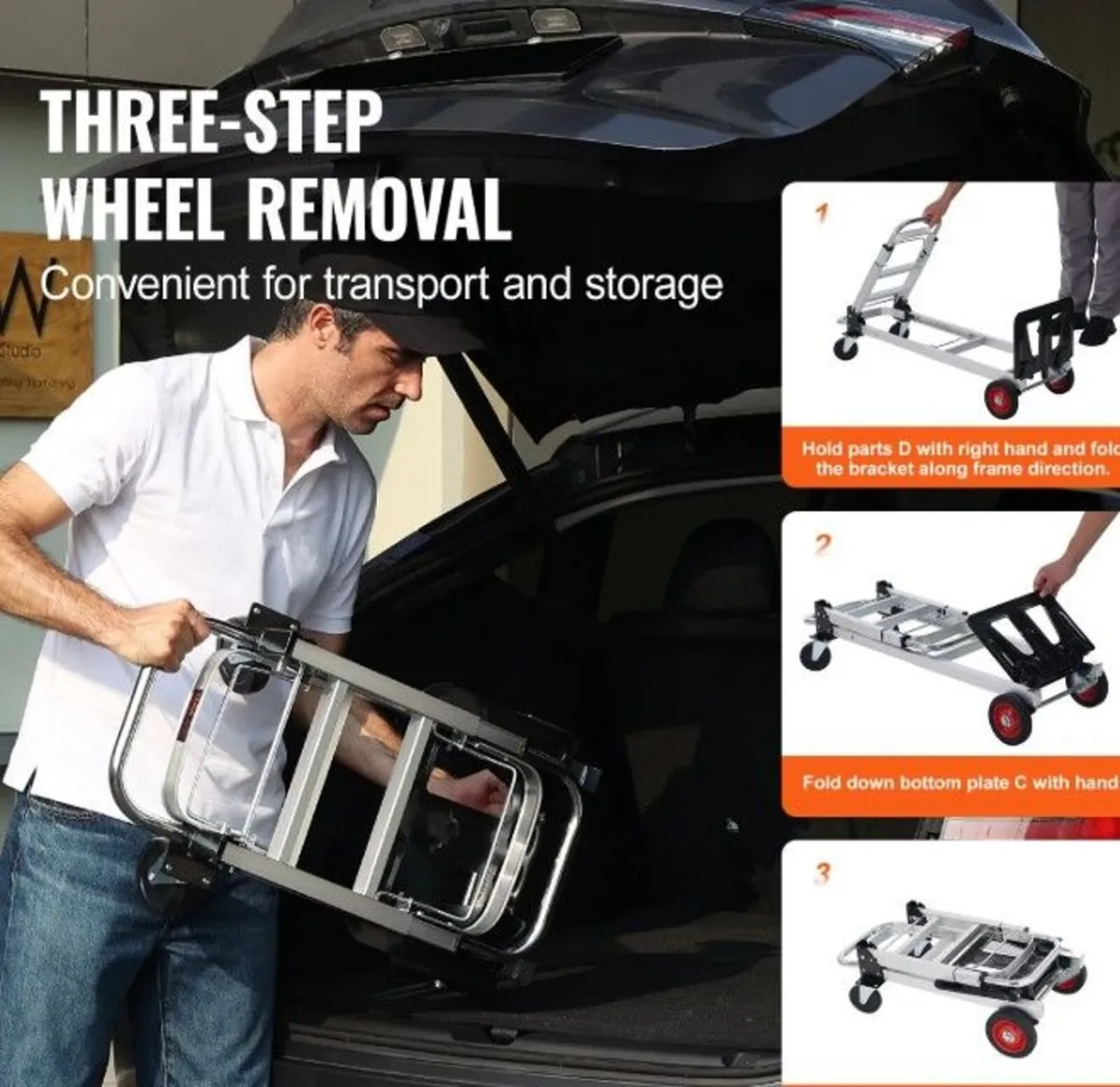 Aluminum Hand Truck 2 in 1 Heavy Duty 181kg - Image 4
