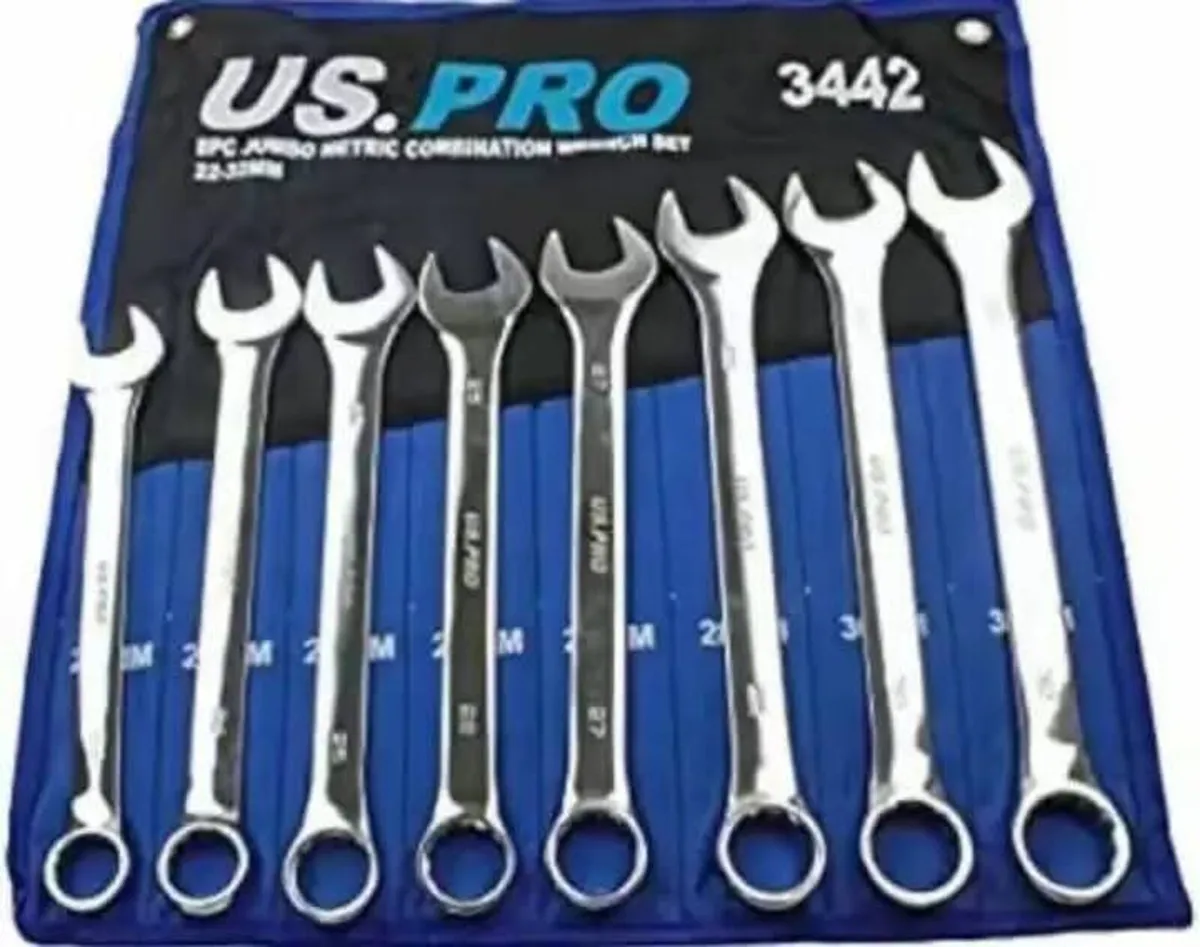 🔧 8 Piece Jumbo Metric Combination Spanner Set - Image 2