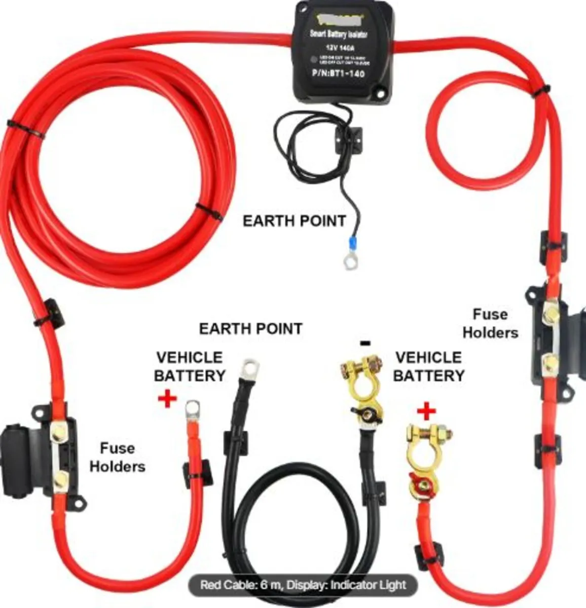 Split Charge Relay Kit, 6mtr 12V, Automatic Dual - Image 1