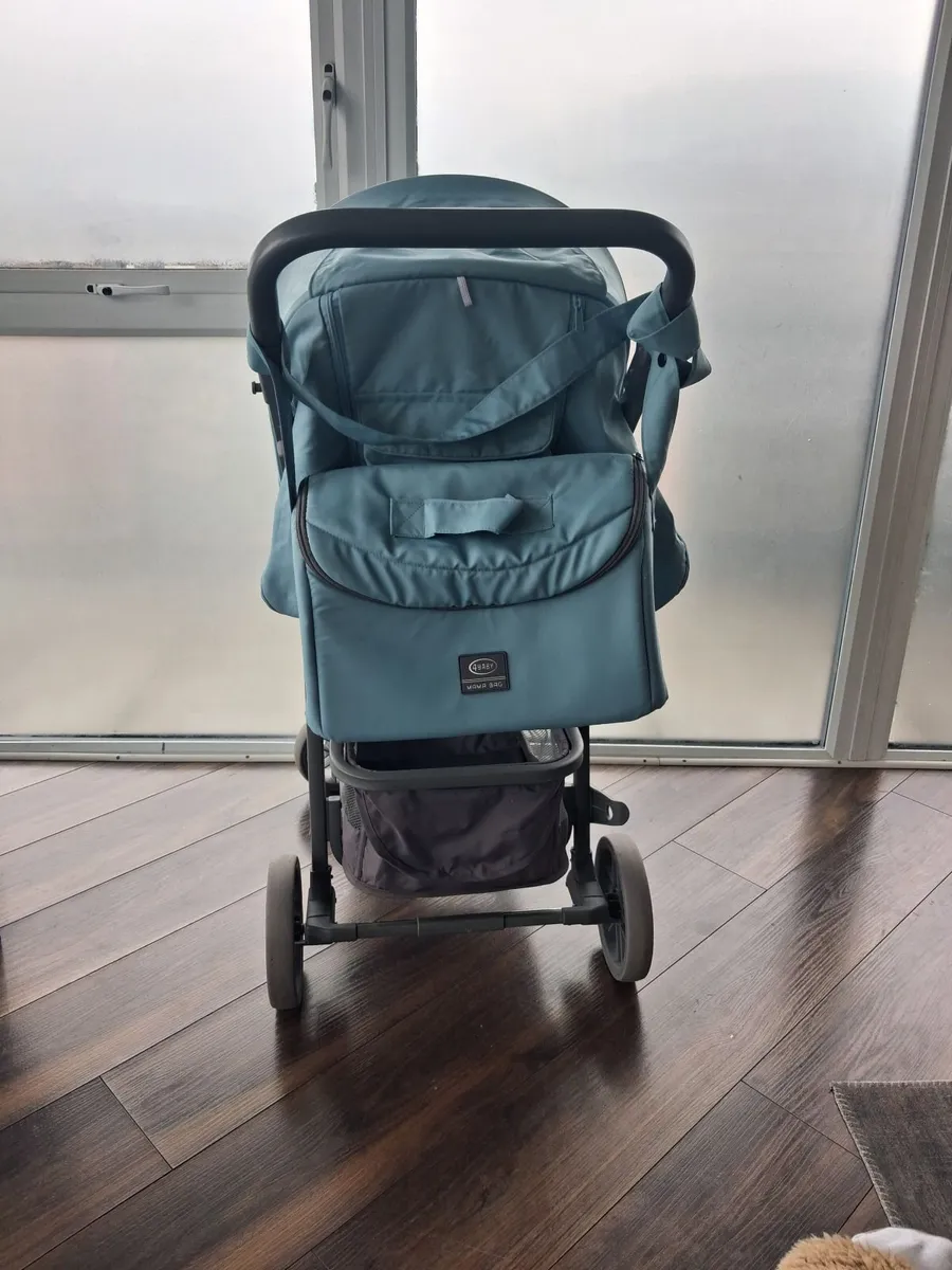Baby Moody Stroller – Aqua & Grey - Image 4
