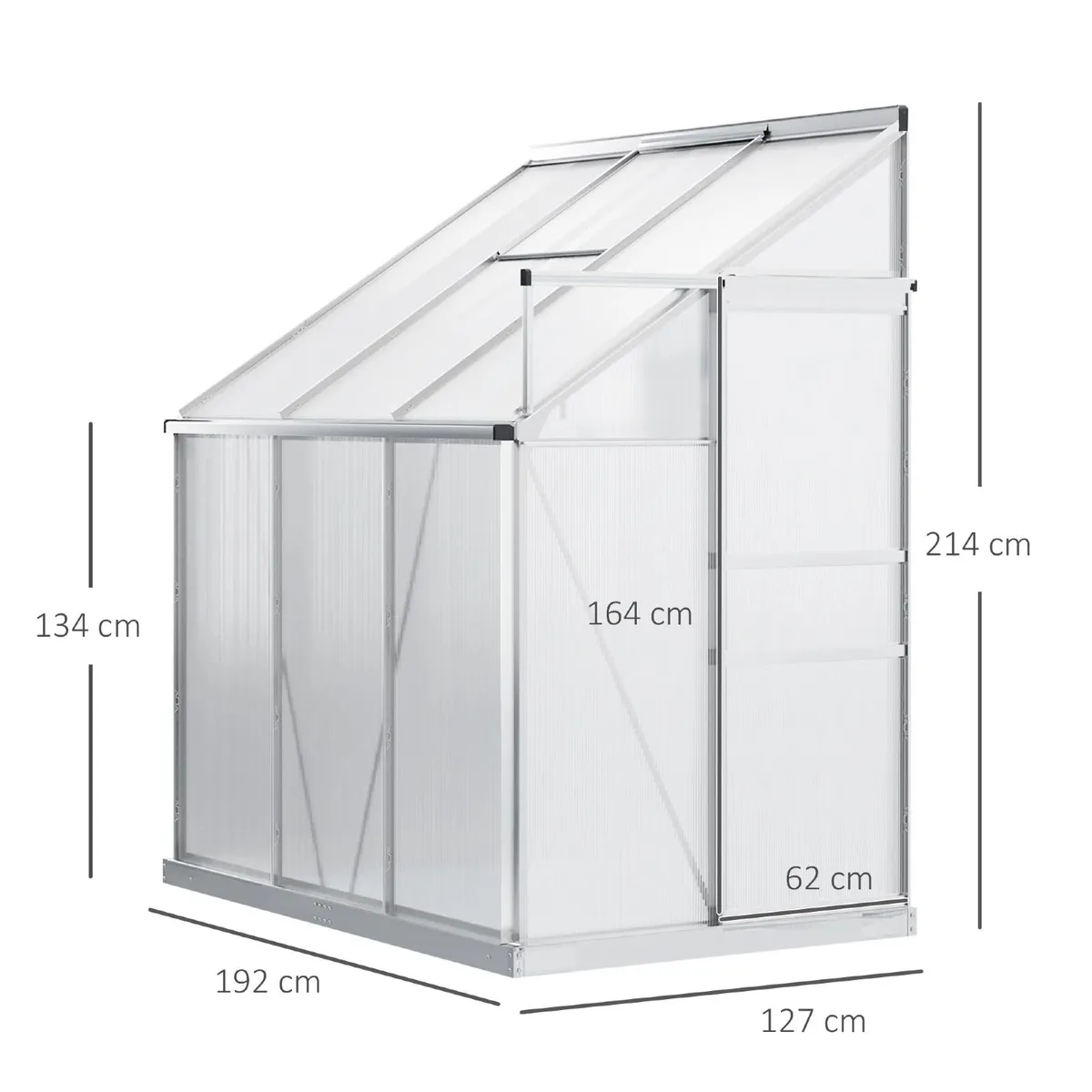 Polycarbonate Greenhouse Aluminium 6 x 4ft - Image 2