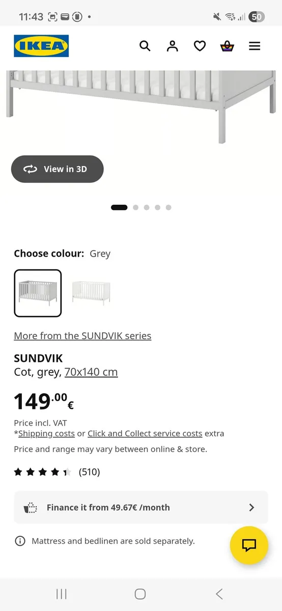 IKEA | Cot **Collection Only** - Image 2