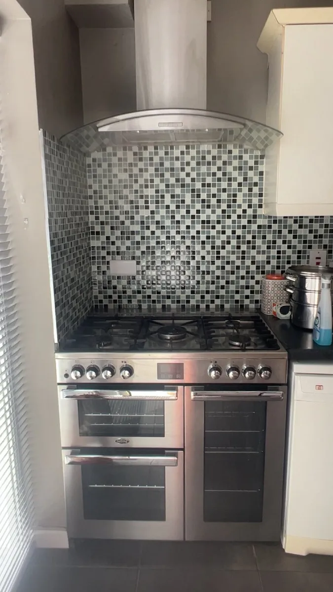 Belling Dual fuel cooker ,curved glass extractor - Image 1