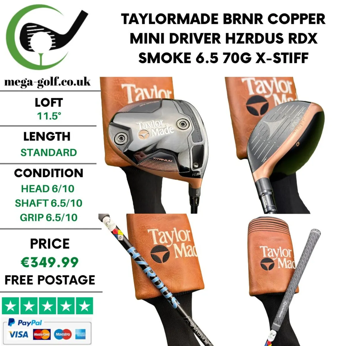 Taylormade BRNR Copper Mini Driver / 11.5° /X-Stif - Image 1