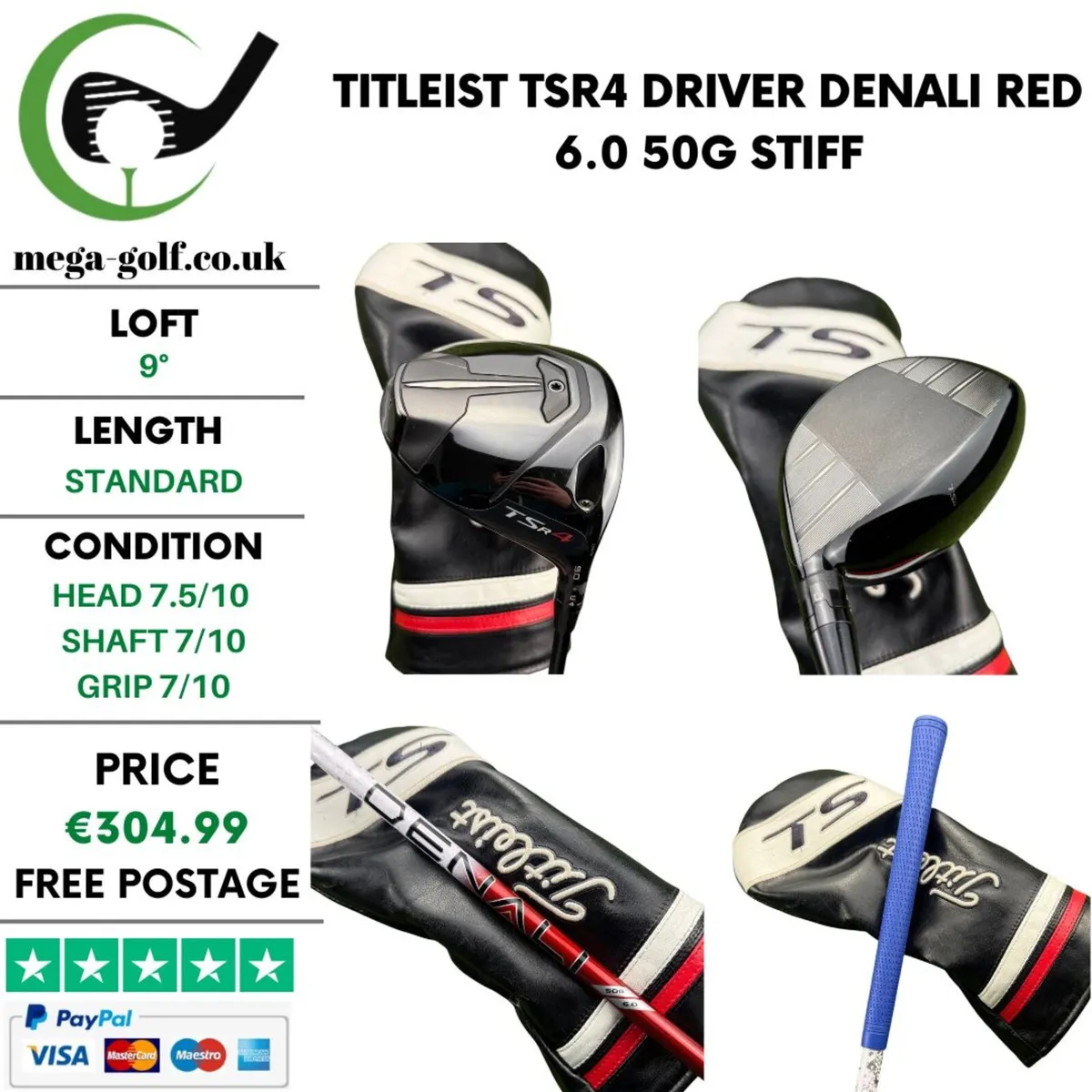 Titleist TSR4 Driver / 9° / Stiff - Image 1