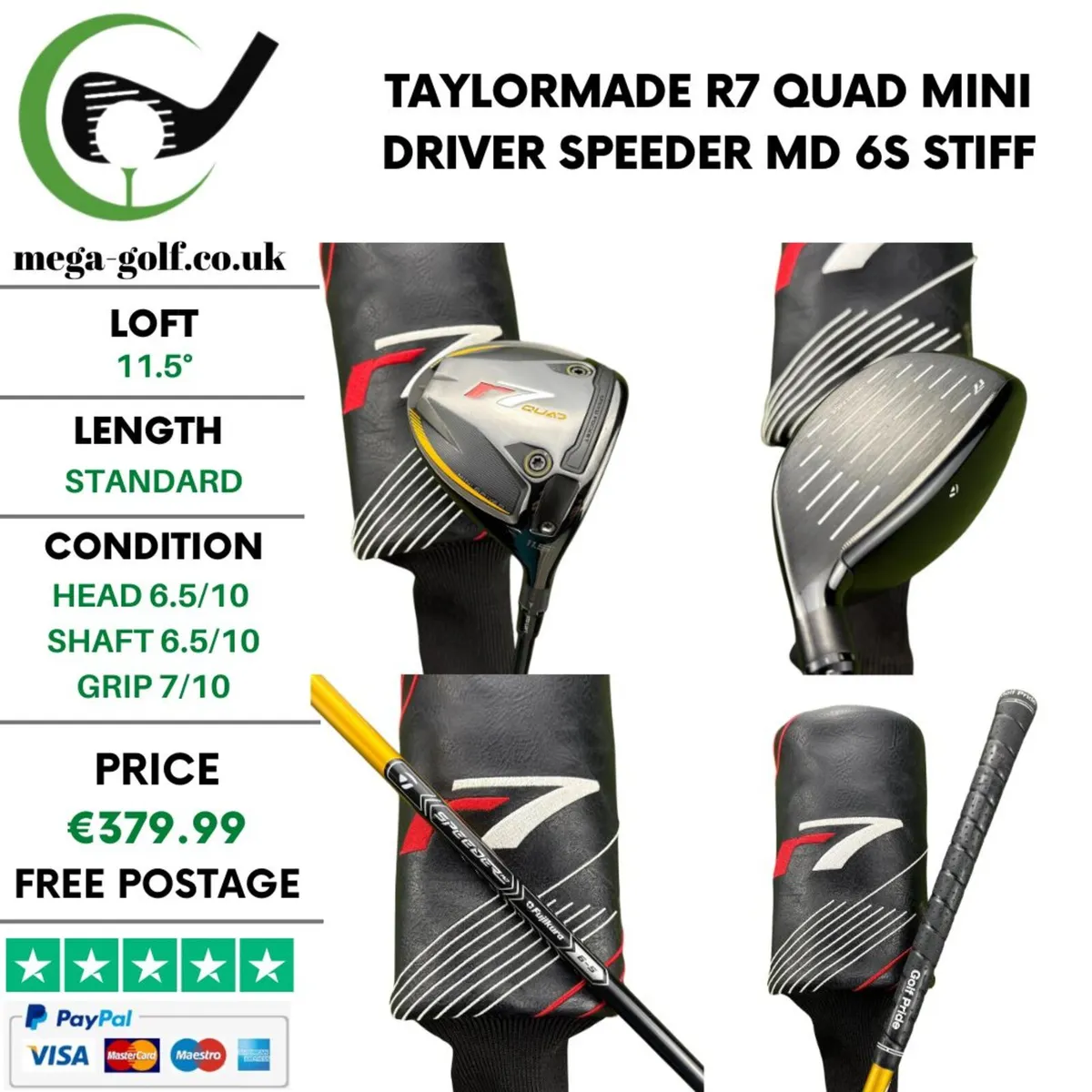 Taylormade R7 Quad Mini Driver / 11.5° / Stiff - Image 1