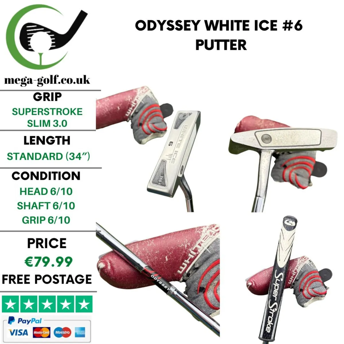 Odyssey White Ice #6 Putter / 34" - Image 1