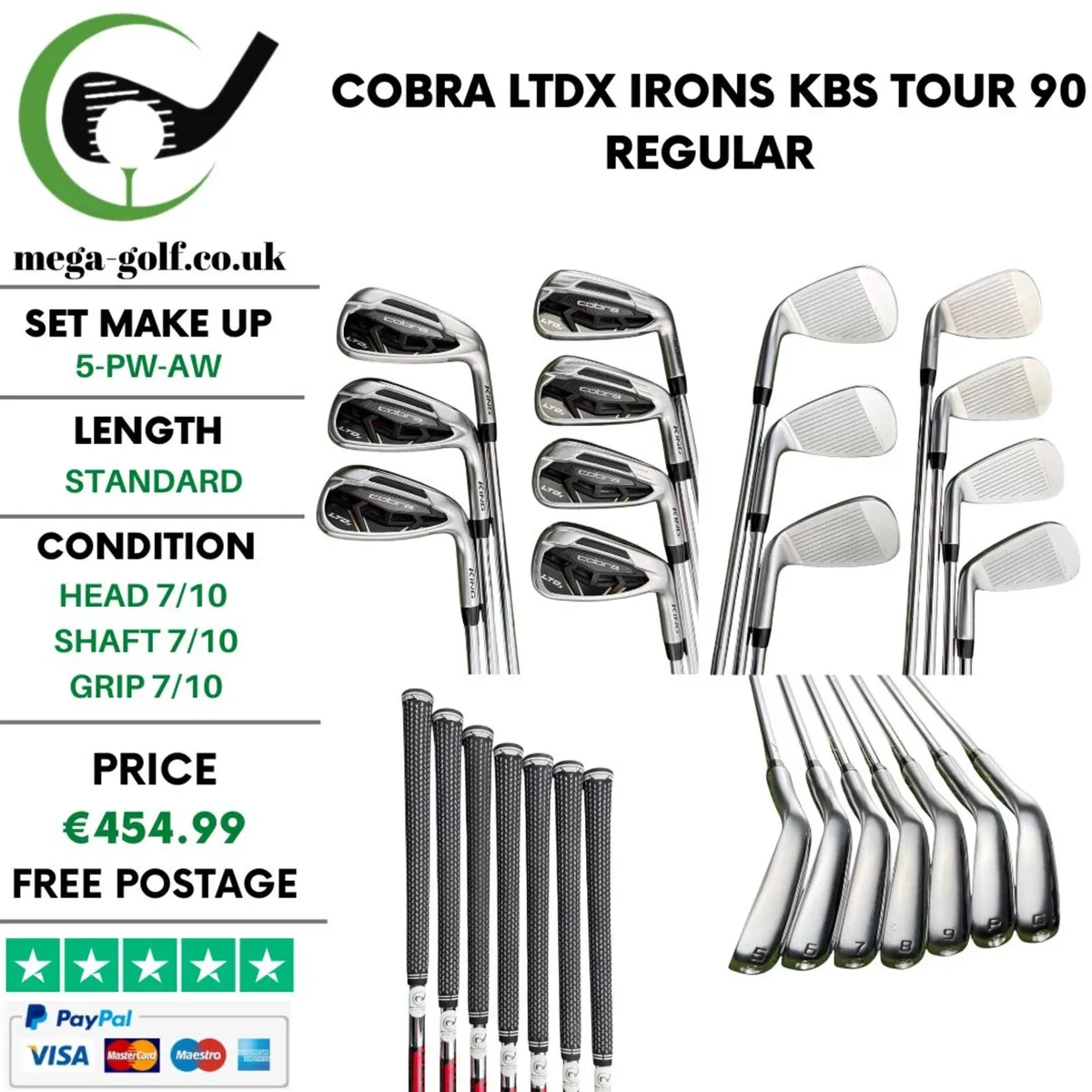 Cobra LTDx Irons / 5-Pw-Aw / KBS Tour 90 Regular - Image 1