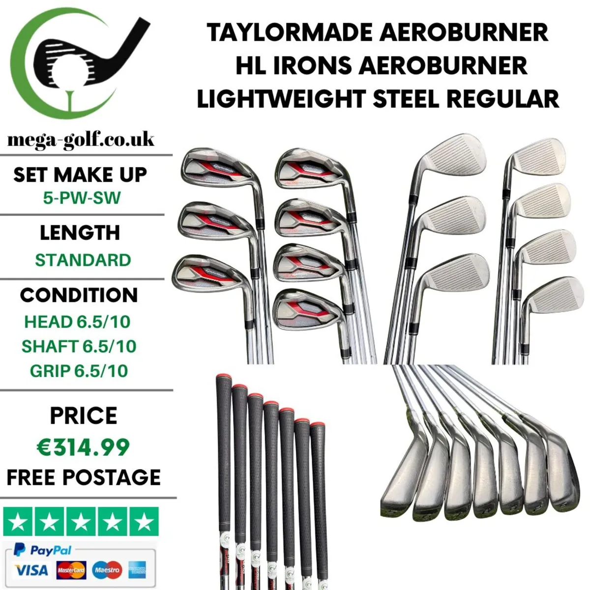 Taylormade Aeroburner HL Irons / 5-Pw-Sw / Regular - Image 1