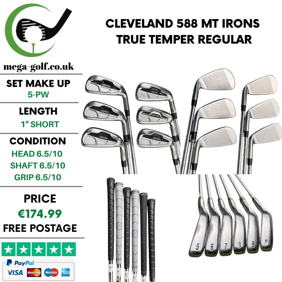 Cleveland 588 MT Irons / 5-Pw /True Temper Regular - Image 1