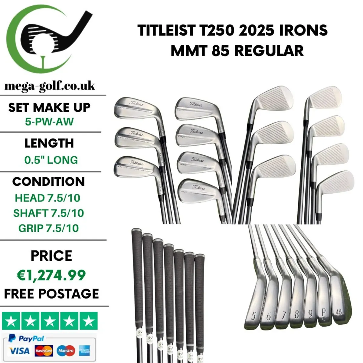 Titleist T250 2025 Irons / 5-Pw-Aw /MMT 85 Regular - Image 1