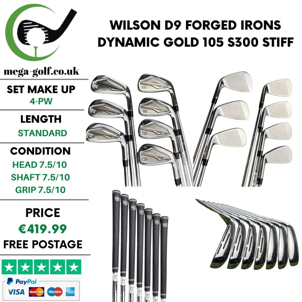 Wilson D9 Forged Irons / 4-Pw / Stiff - Image 1